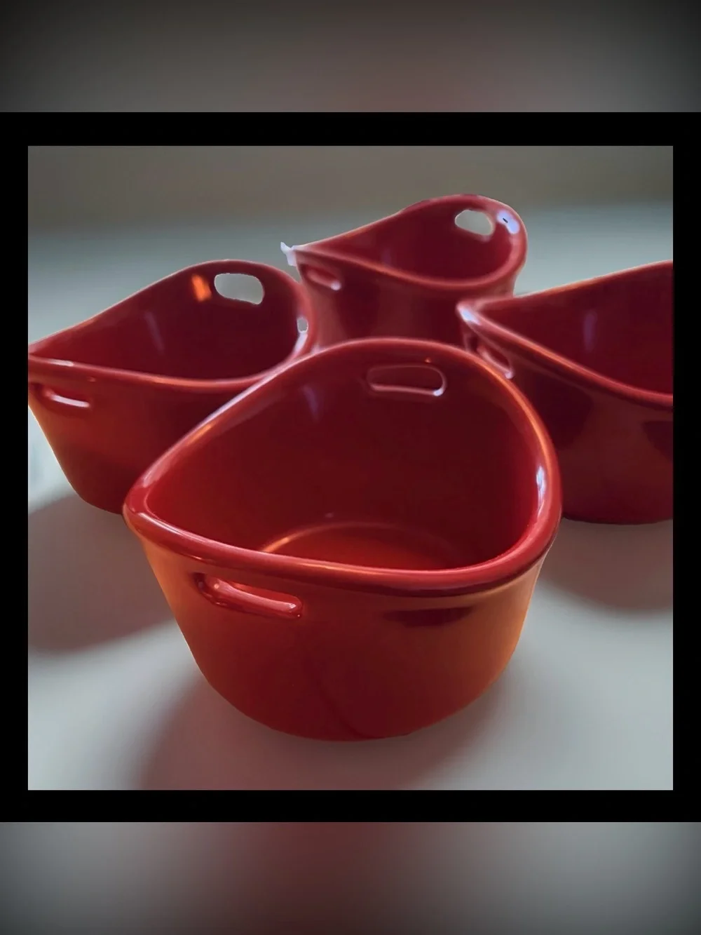 Set of 4 Rachael Ray Red Casserole Ramekin Dishes Ovenproof, Single Size EUC